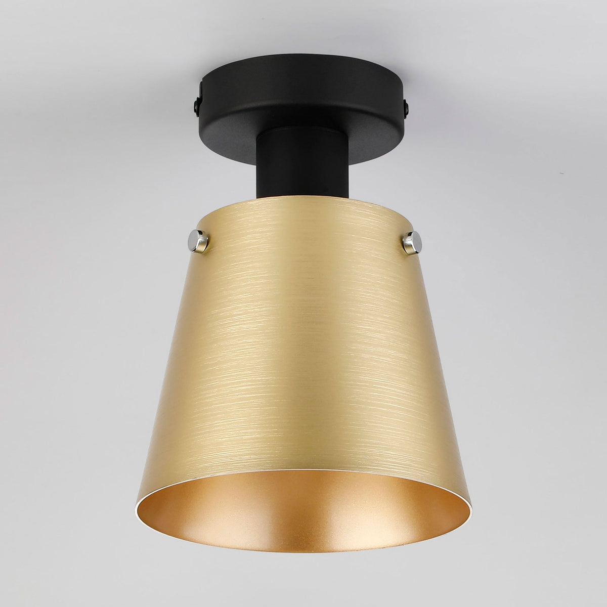 Essington 16cm Ceiling Light with Black Base & Brass and Gold Metal Shade
