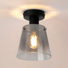 Essington 16cm Ceiling Light with Black Base & Smoke Fade Glass Shade