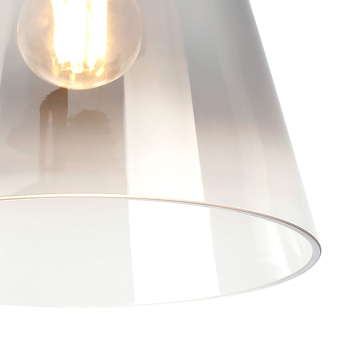 Essington 16cm Ceiling Light with Black Base & Smoke Fade Glass Shade