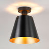 Essington 23cm Ceiling Light with Black Base & Sand Black and Gold Metal Shade