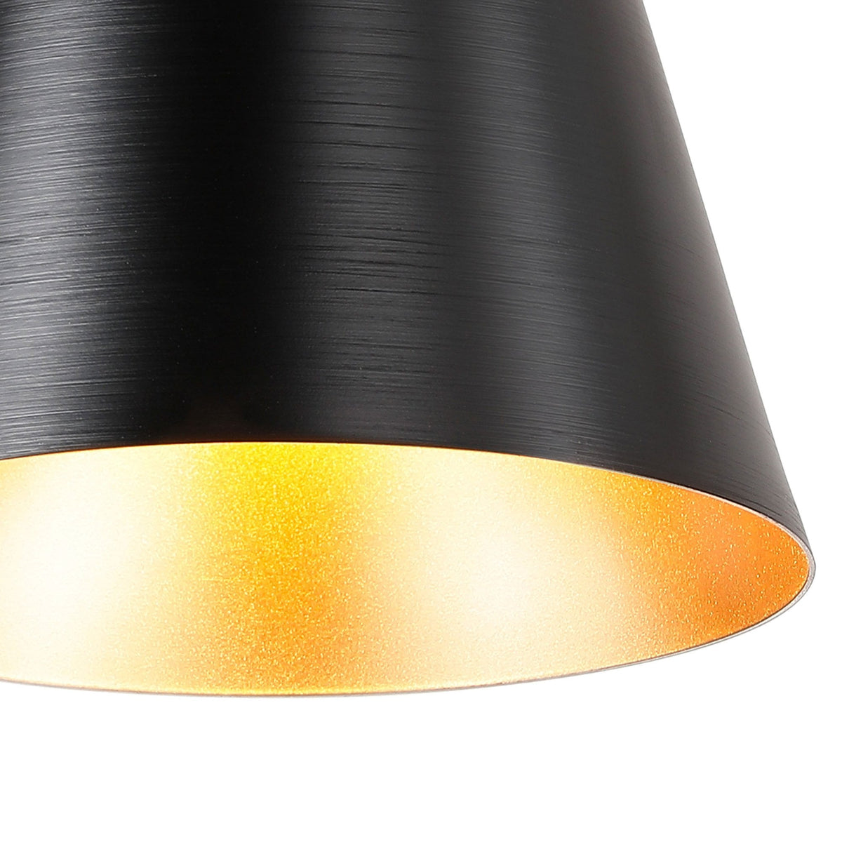 Essington 23cm Ceiling Light with Black Base & Sand Black and Gold Metal Shade