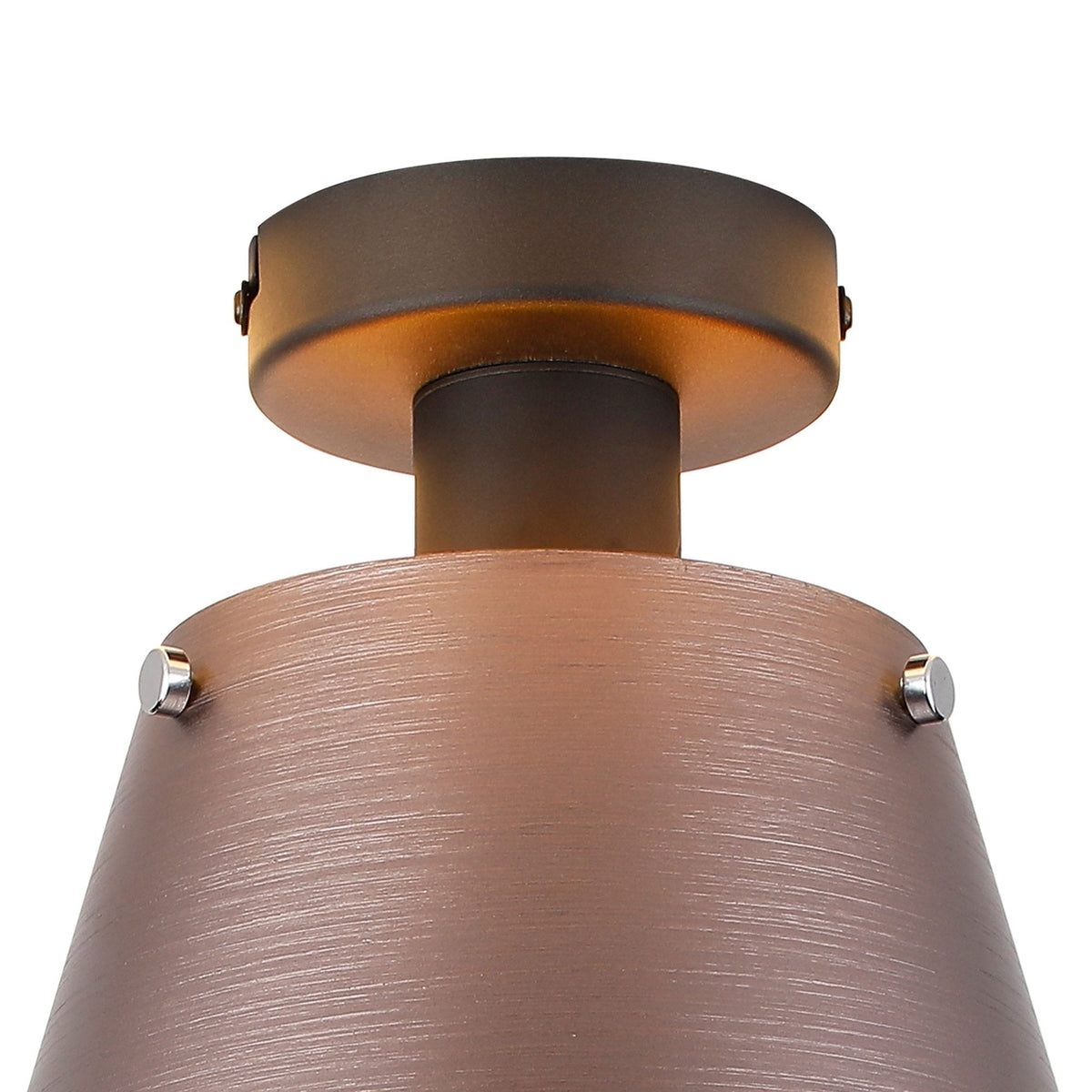 Essington 23cm Ceiling Light with Black Base & Brown and Copper Metal Shade