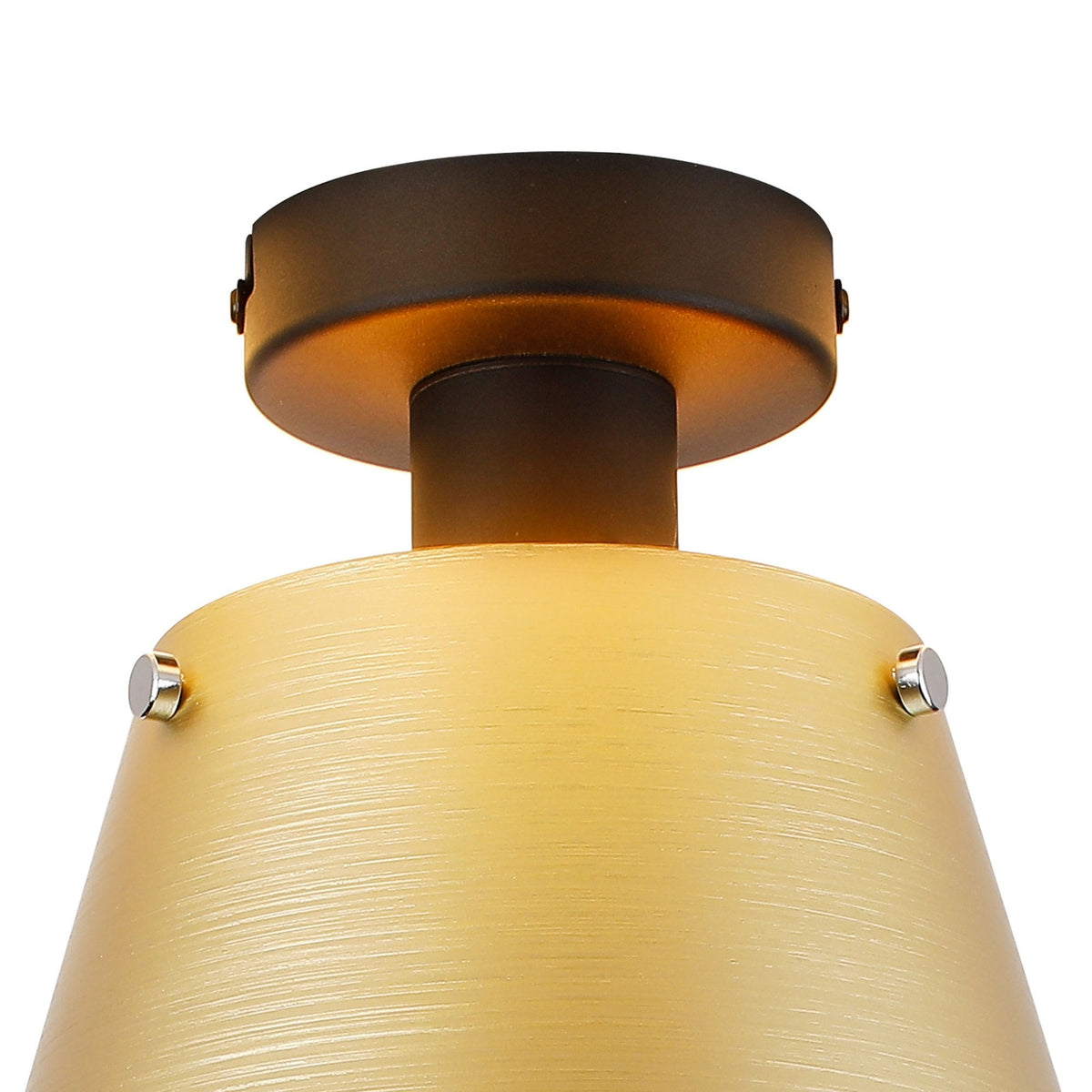 Essington 23cm Ceiling Light with Black Base & Brass and Gold Metal Shade