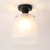 Essington 23cm Ceiling Light with Black Base & Frosted White Glass Shade