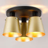 Essington 38cm Ceiling Light with Black Base & Brass and Gold Metal Shades