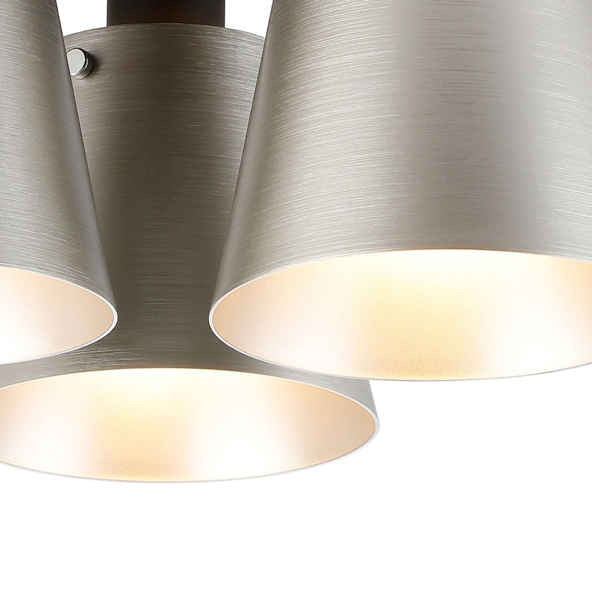 Essington 38cm Ceiling Light with Black Base & Light Grey and Silver Metal Shades