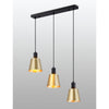 Essington 3 Drop Linear Pendant with Brass and Gold Metal Shades
