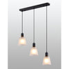 Essington 3 Drop Linear Pendant with White Frosted Glass Shades