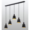 Essington 5 Drop Linear Pendant with Sand Black and Gold Metal Shades
