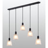 Essington 5 Drop Linear Pendant with Frosted White Glass Shades