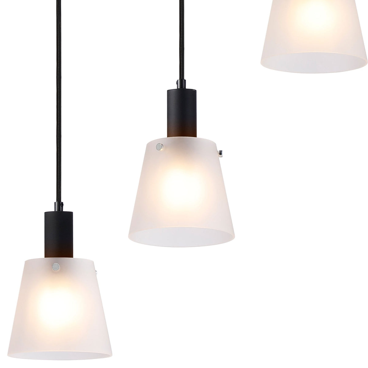 Essington 5 Drop Linear Pendant with Frosted White Glass Shades