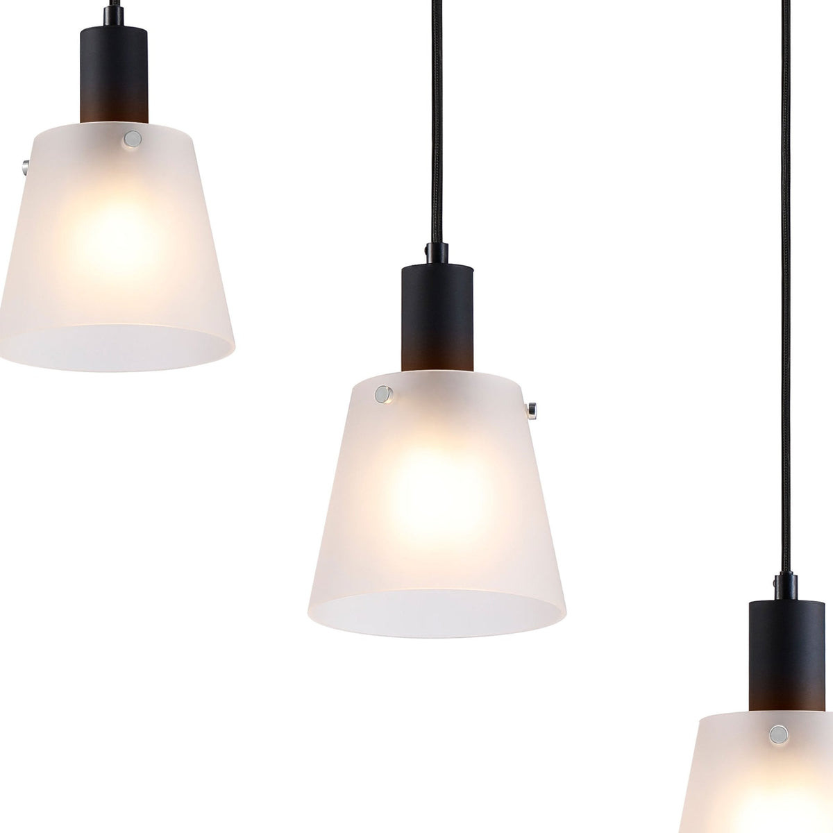 Essington 5 Drop Linear Pendant with Frosted White Glass Shades