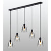 Essington 5 Drop Linear Pendant with Smoke Fade Glass Shades