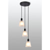 Essington 3 Drop Round Pendant with White Frosted Glass Shades