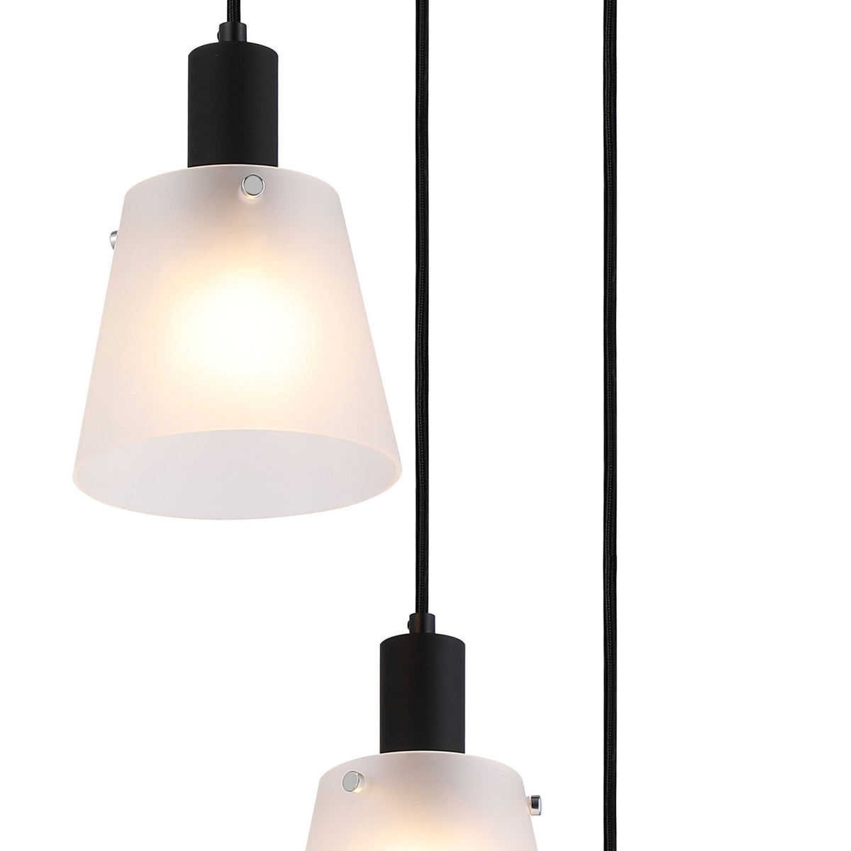 Essington 3 Drop Round Pendant with White Frosted Glass Shades