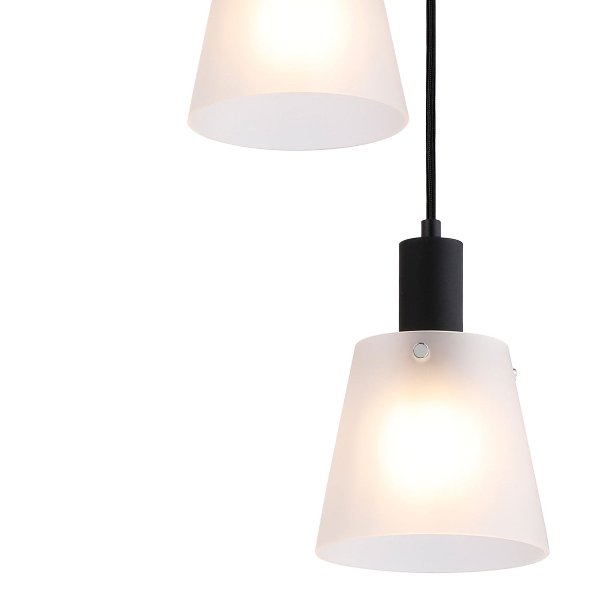Essington 3 Drop Round Pendant with White Frosted Glass Shades