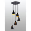Essington 5 Drop Round Pendant with Sand Black and Gold Metal Shades
