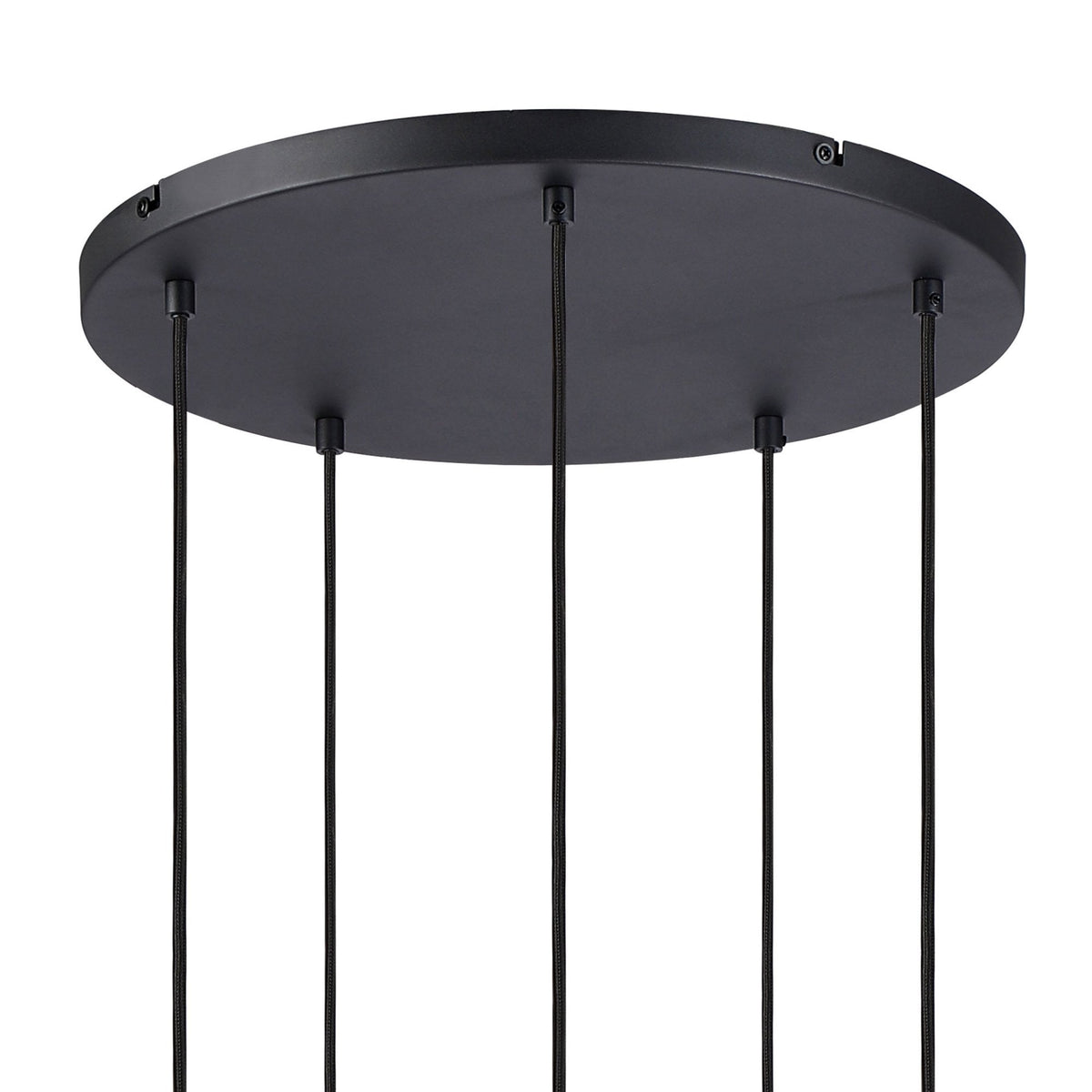 Essington 5 Drop Round Pendant with Sand Black and Gold Metal Shades