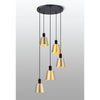 Essington 5 Drop Round Pendant with Brass and Gold Metal Shades