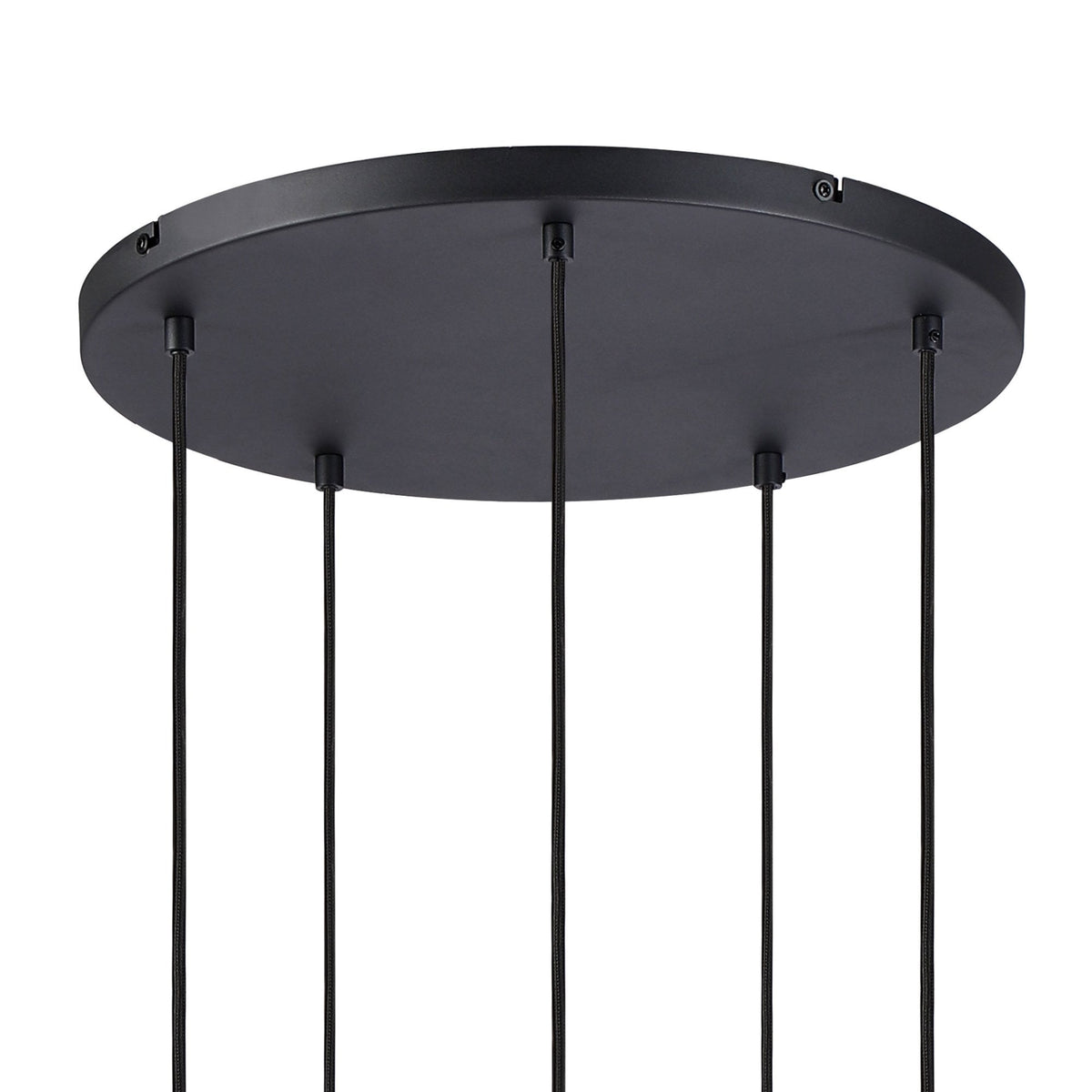 Essington 5 Drop Round Pendant with Brass and Gold Metal Shades