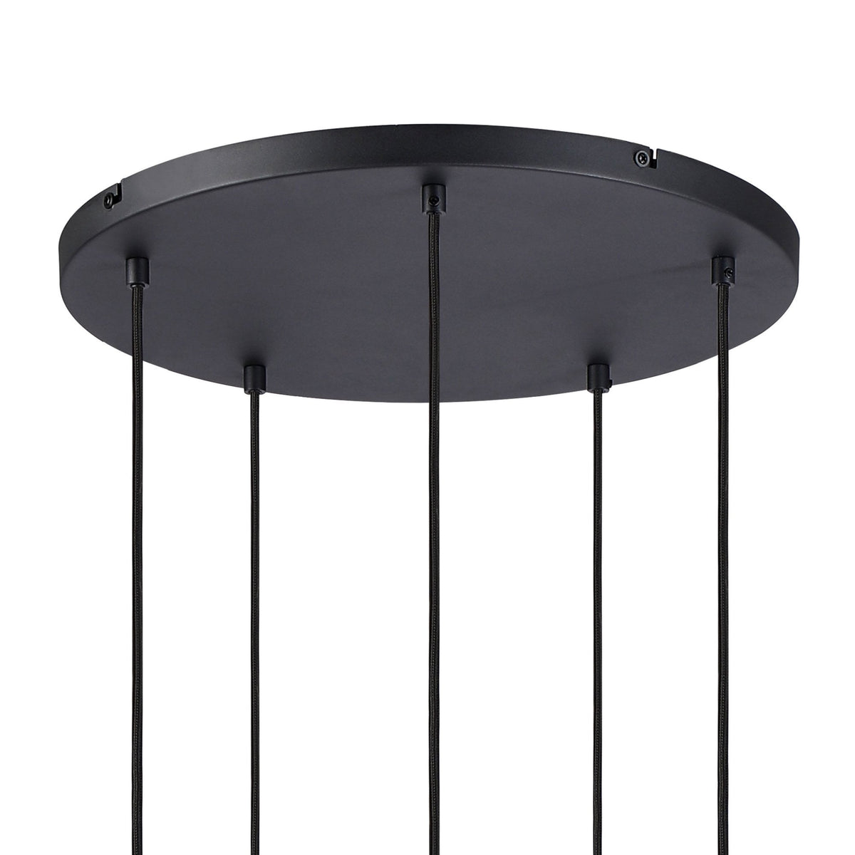 Essington 5 Drop Round Pendant with White Frosted Glass Shades
