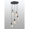 Essington 5 Drop Round Pendant with Light Grey and Silver Metal Shades