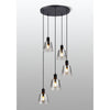 Essington 5 Drop Round Pendant with Smoke Fade Glass Shades