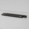 Knurled Medium Pull Bar Cabinet Handle With Back Plate In Smoked Bronze