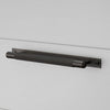 Knurled Large Pull Bar Cabinet Handle With Back Plate In Smoked Bronze