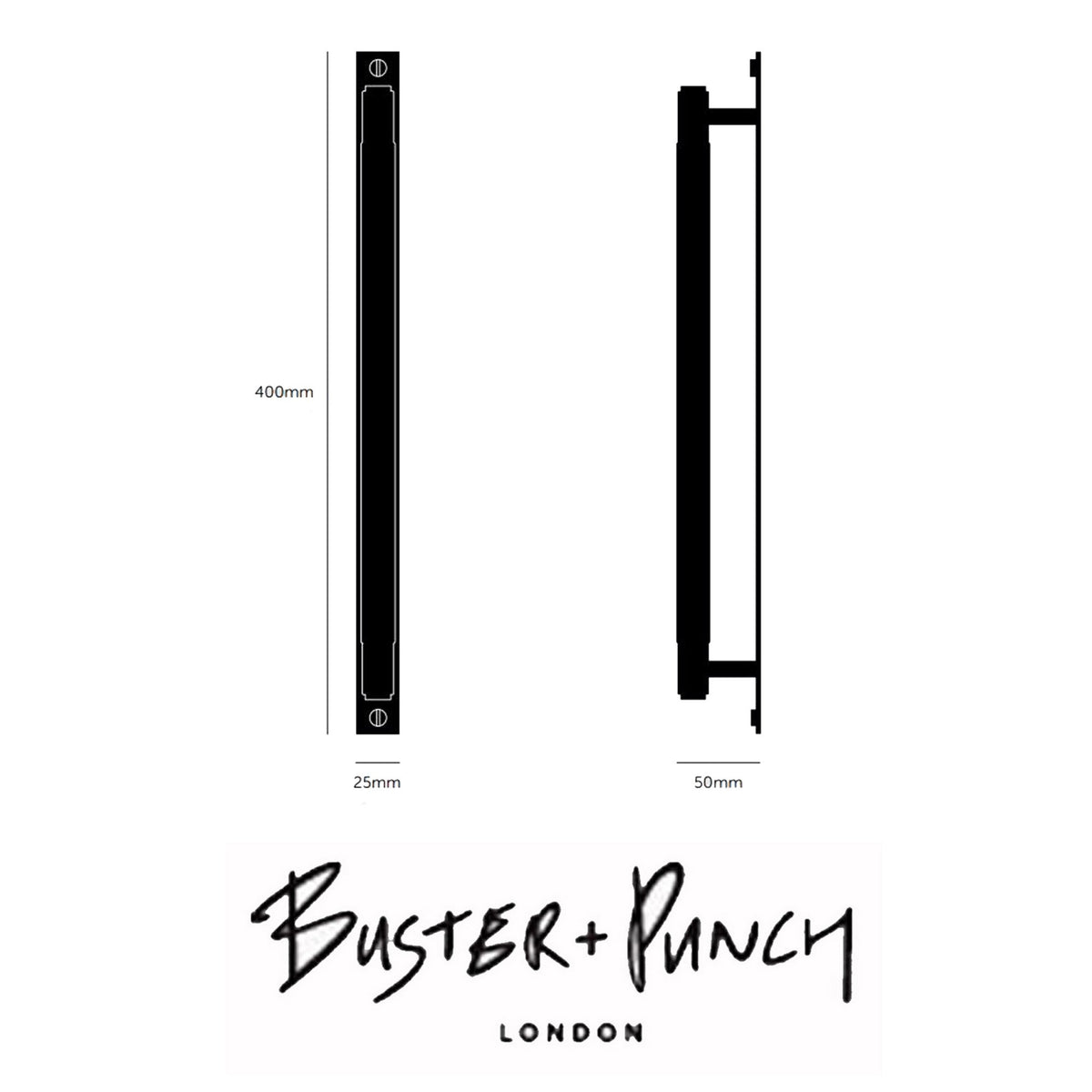 Knurled Large Pull Bar Cabinet Handle With Back Plate In Smoked Bronze