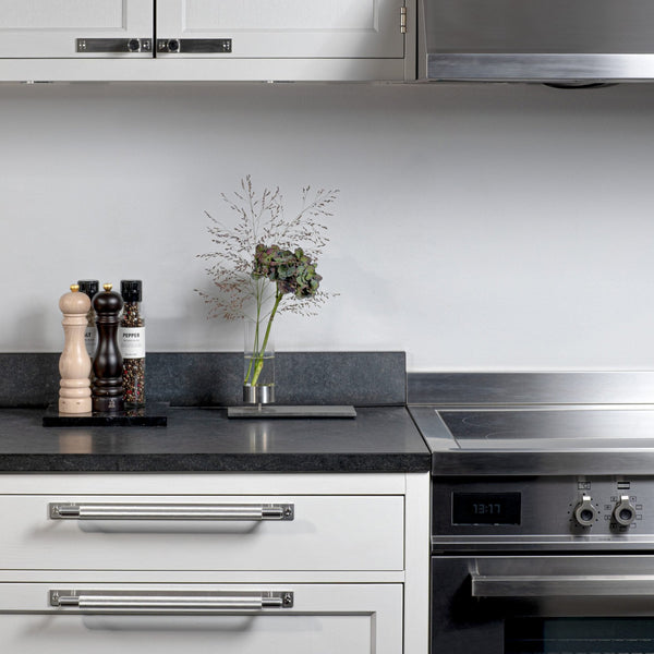 Knurled Large Pull Bar Cabinet Handle With Back Plate In Solid Steel