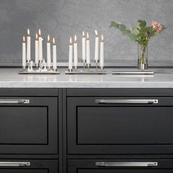 Linear Knurled Large Pull Bar Cabinet Handle With Back Plate In Solid Steel