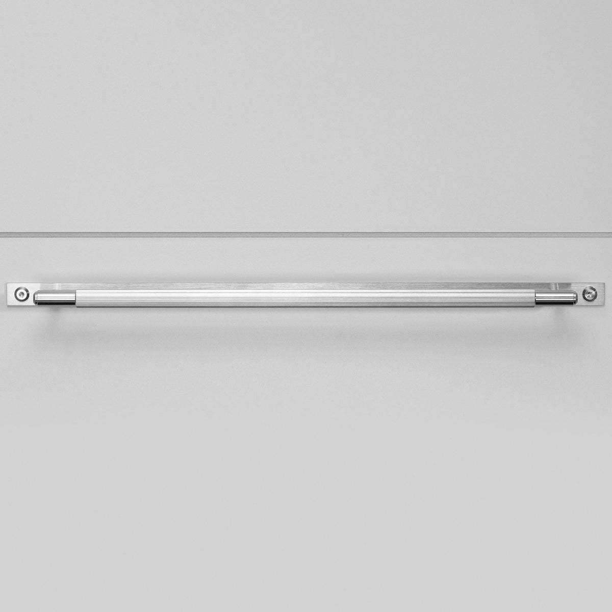 Linear Knurled Large Pull Bar Cabinet Handle With Back Plate In Solid Steel