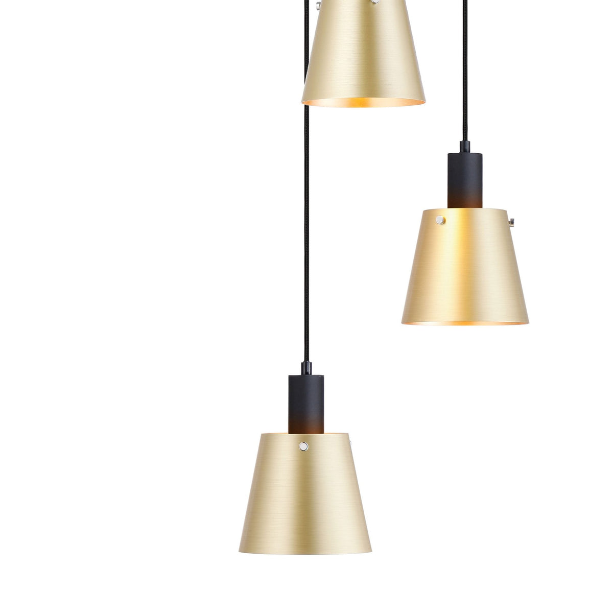 Essington 7 Drop Round Pendant with Brass and Gold Metal Shades