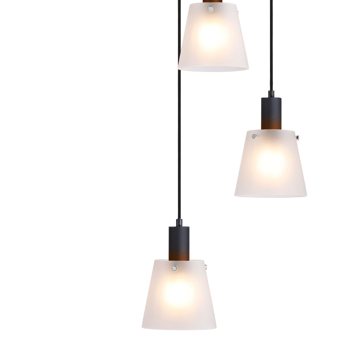 Essington 7 Drop Round Pendant with Frosted White Glass Shades