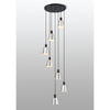 Essington 7 Drop Round Pendant with Grey and Silver Metal Shades