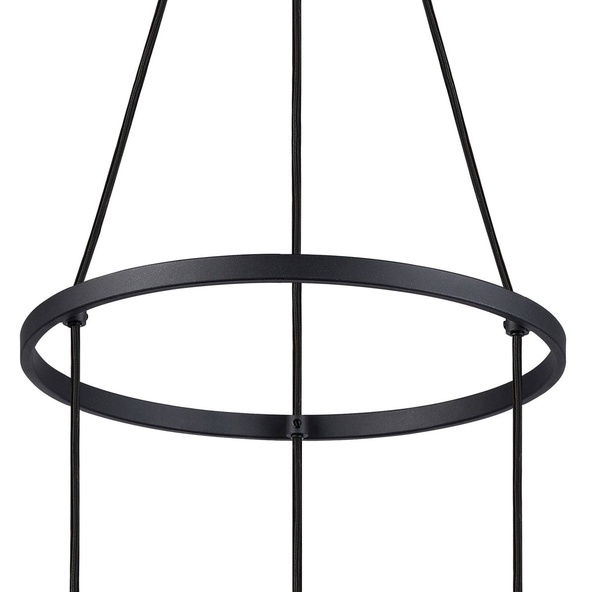 Essington 3 Drop Ring Pendant with Sand Black and Gold Metal Shades