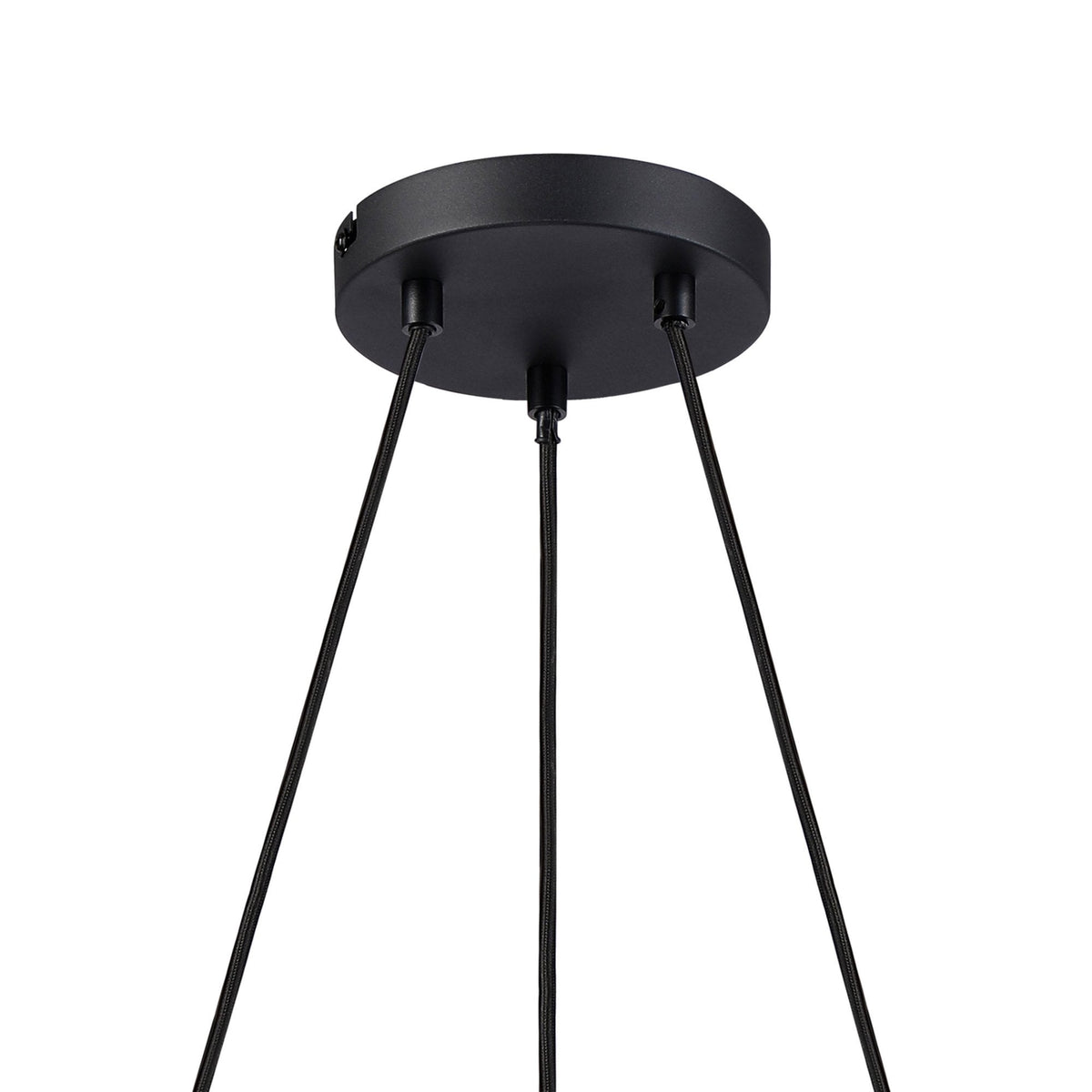 Essington 3 Drop Ring Pendant with Sand Black and Gold Metal Shades
