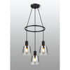 Essington 3 Drop Ring Pendant with Smoke Fade Glass Shades