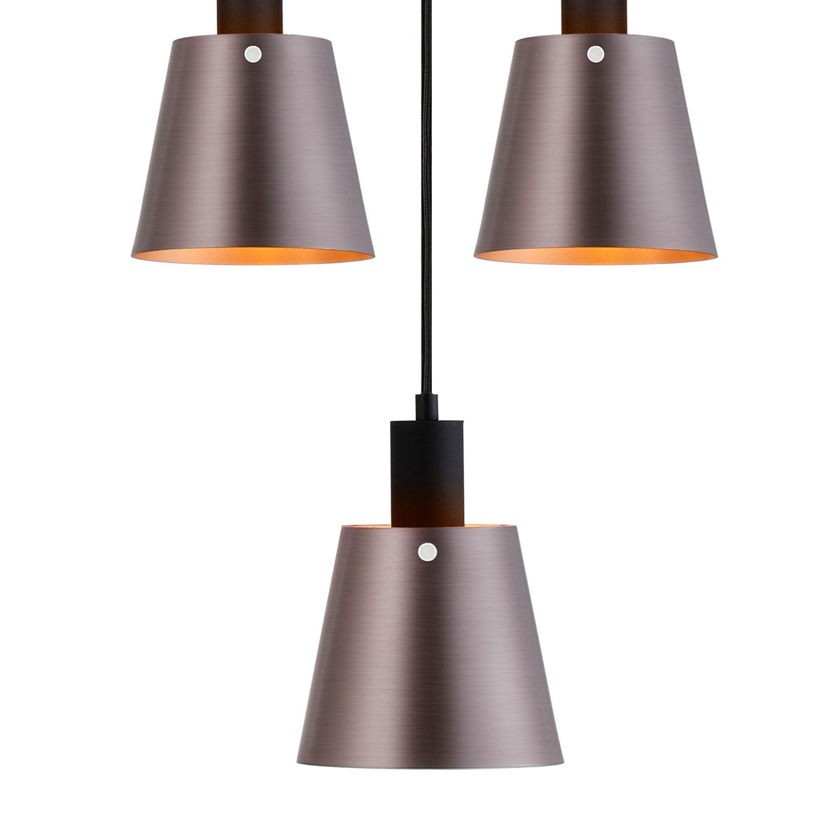 Essington 5 Drop Ring Pendant with Brown and Copper Metal Shades