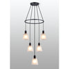 Essington 5 Drop Ring Pendant with Frosted White Glass Shades