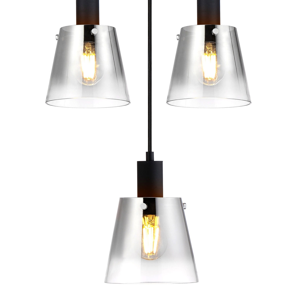 Essington 5 Drop Ring Pendant with Smoke Fade Glass Shades