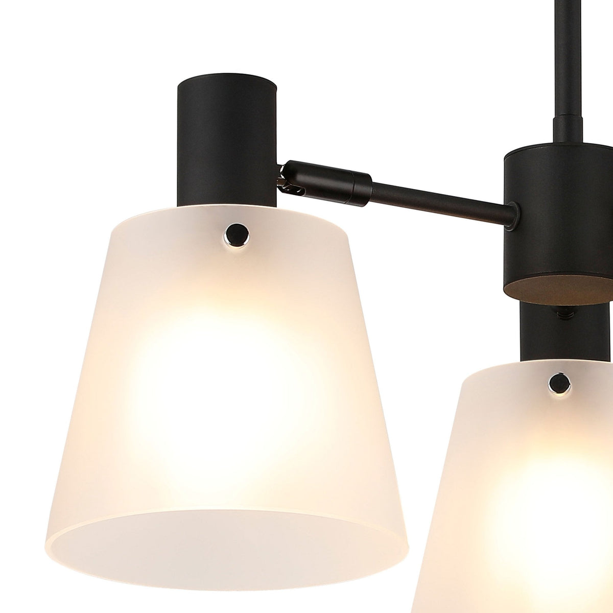 Essington 3 Arm Adjustable Semi Flush Ceiling Light with Frosted White Glass Shades