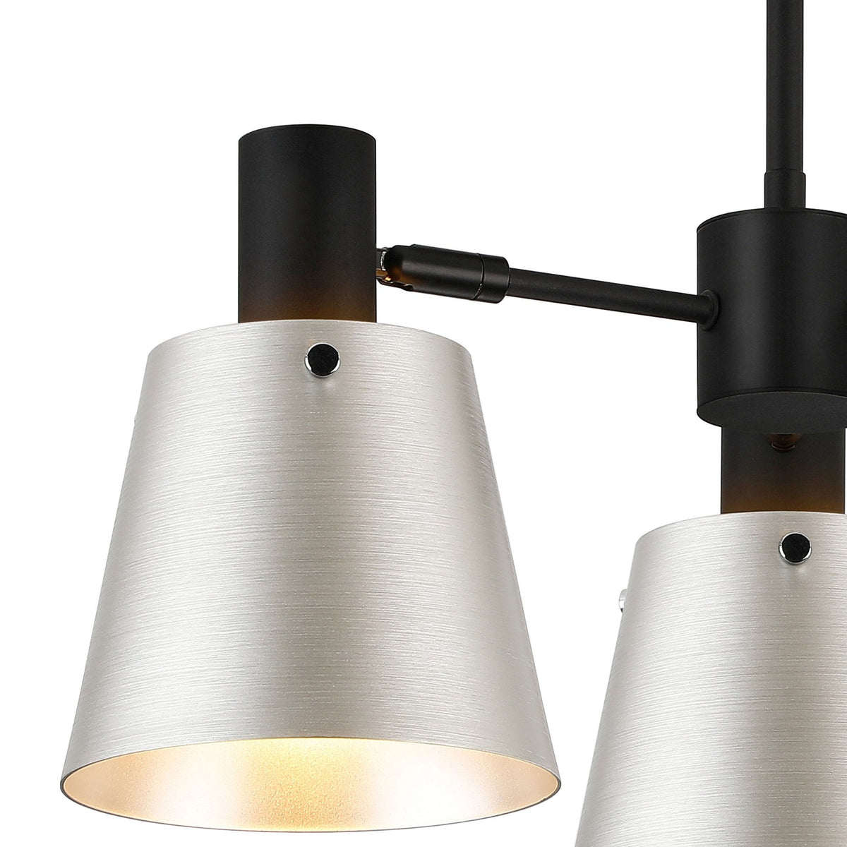 Essington 3 Arm Adjustable Semi Flush Ceiling Light with Grey and Silver Metal Shades
