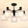 Essington 5 Arm Adjustable Semi Flush Ceiling Light with Frosted White Glass Shades