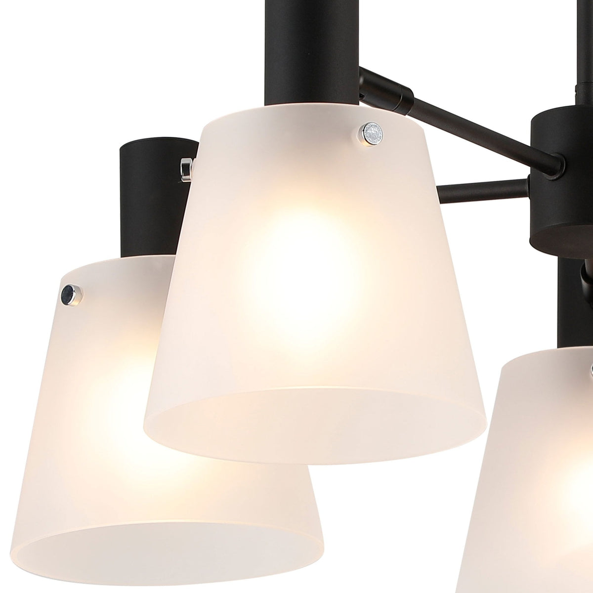 Essington 5 Arm Adjustable Semi Flush Ceiling Light with Frosted White Glass Shades