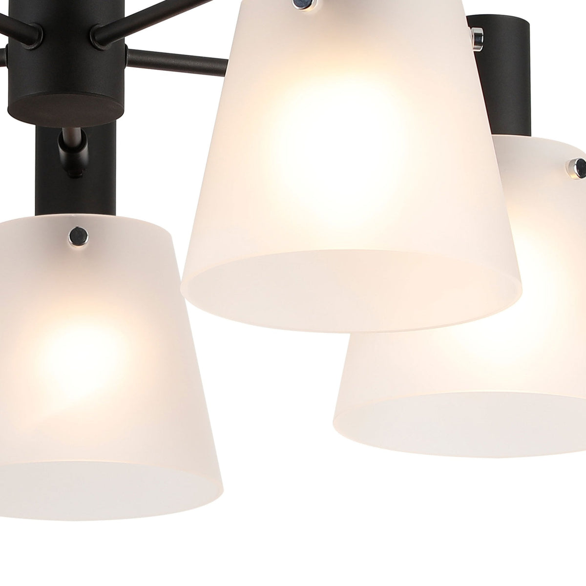 Essington 5 Arm Adjustable Semi Flush Ceiling Light with Frosted White Glass Shades