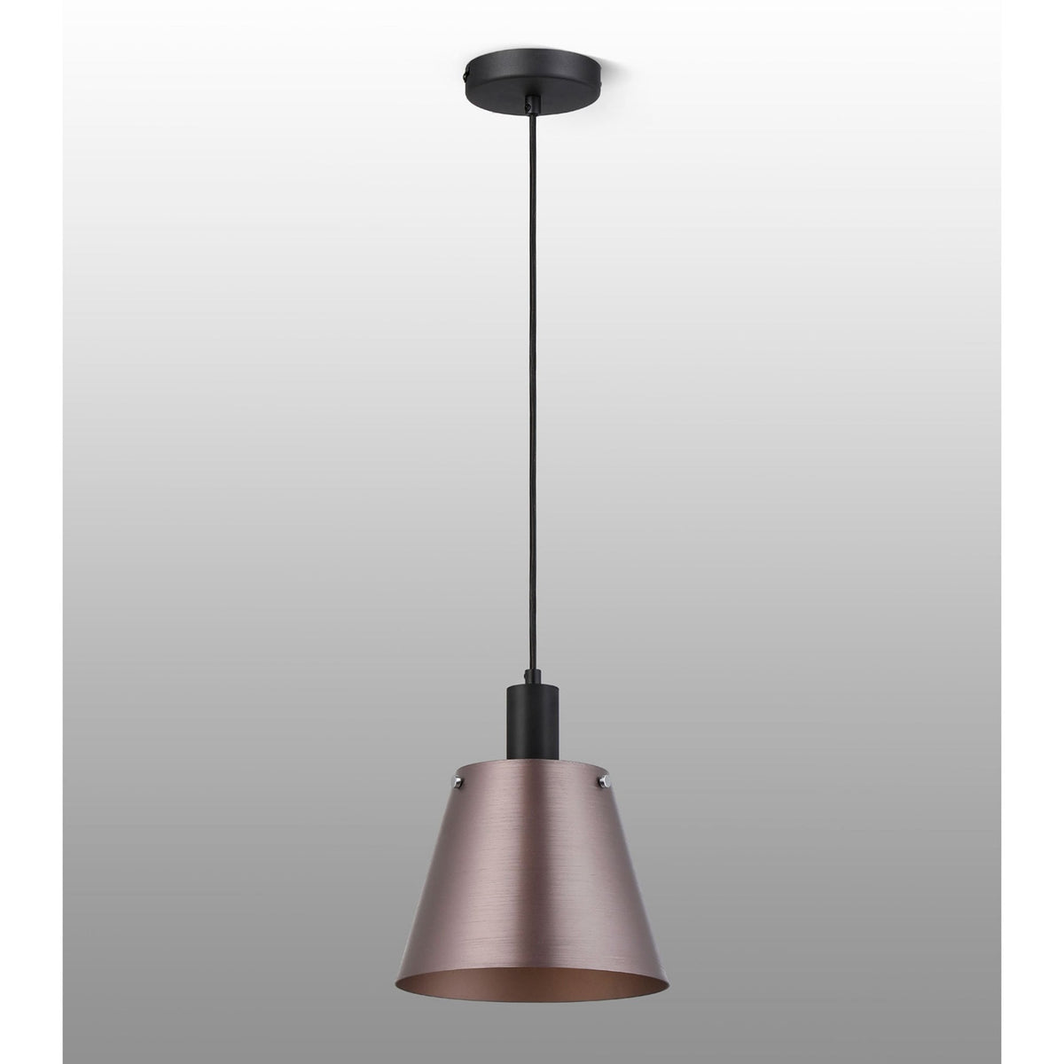 Essington 23cm Single Drop Pendant with Brown and Copper Metal Shade