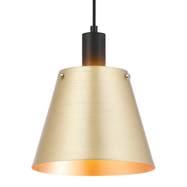 Essington 23cm Single Drop Pendant with Brass and Gold Metal Shade
