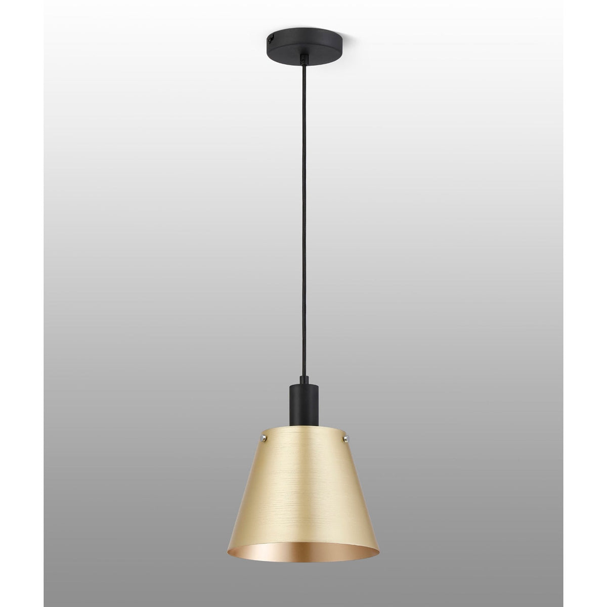 Essington 23cm Single Drop Pendant with Brass and Gold Metal Shade